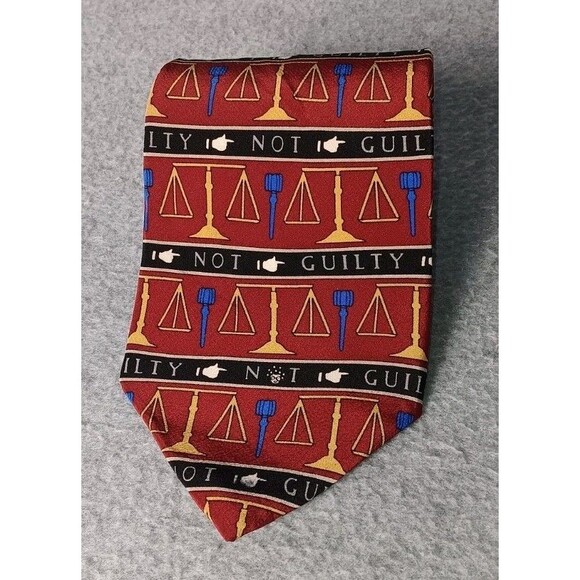 Vicky Davis Other - VTG Vicky Davis Mens Silk Tie "Need A Lawyer" Not Guilty Scales Justice Novelty